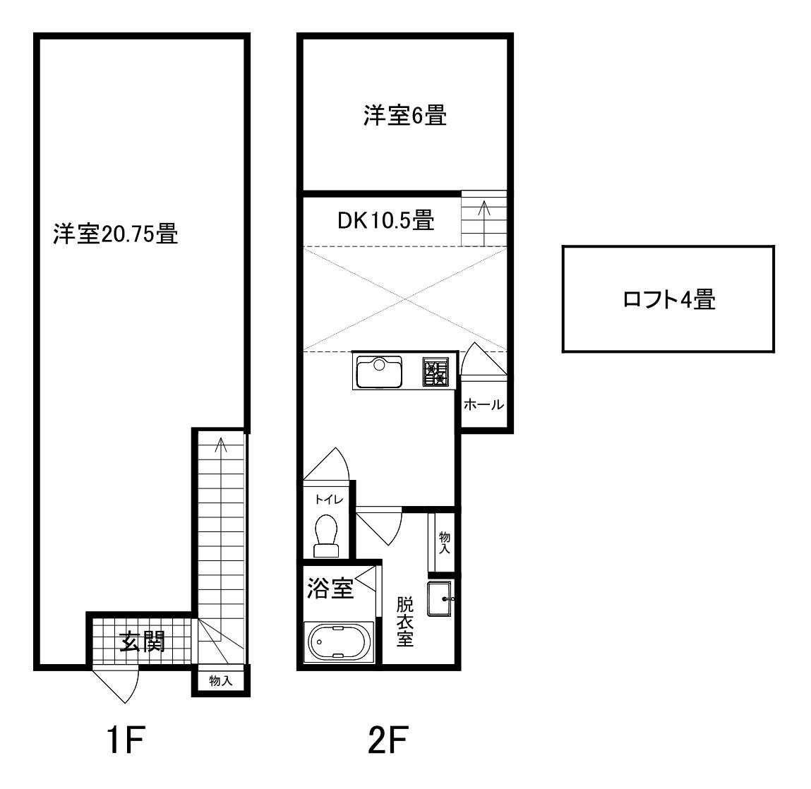 グランメゾン治和 壱番館(1DK/2階)の間取り写真