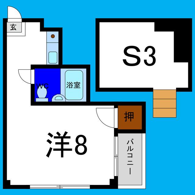 エスタシオン二軒屋(ワンルーム/3階)の間取り写真