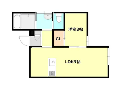 シャビーロック(1LDK/1階)の間取り写真