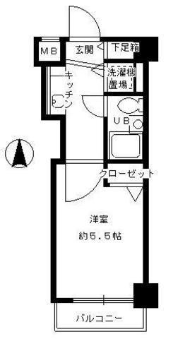 フェニックス茗荷谷(1K/6階)の間取り写真