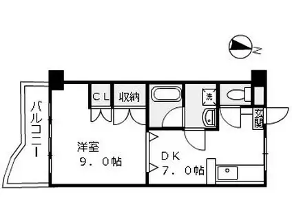 ドリームハウスIII(1DK/2階)の間取り写真
