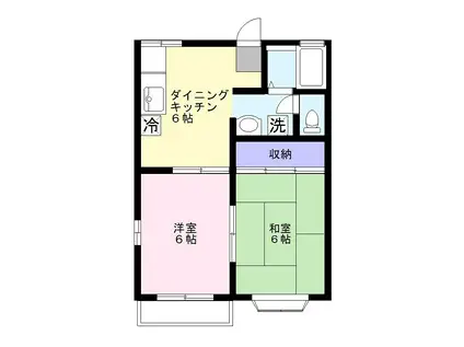 レイパティオ B(2DK/1階)の間取り写真