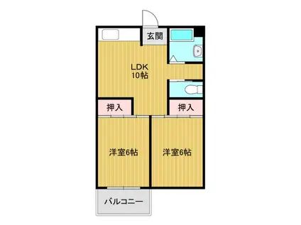 ビレッジハウス泉北栂タワー(2LDK/6階)の間取り写真