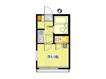 ベルメゾン(1K/2階)の間取り写真