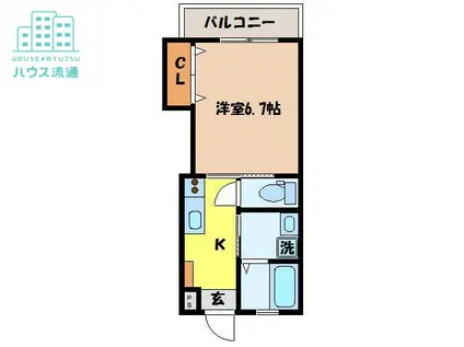 蛍茶屋SC(1K/4階)の間取り写真