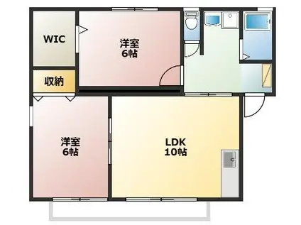 ヴィレッジさくらD棟(2LDK/1階)の間取り写真