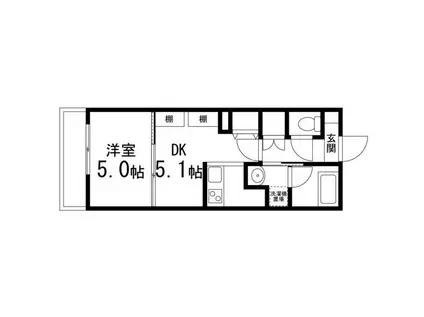 ドゥーエ仙台イーストII(1DK/8階)の間取り写真