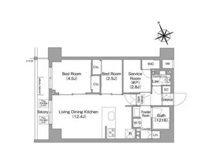 コンフォリア東葛西(2SLDK/2階)の間取り写真