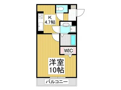 ビバーチェ辻(1DK/2階)の間取り写真