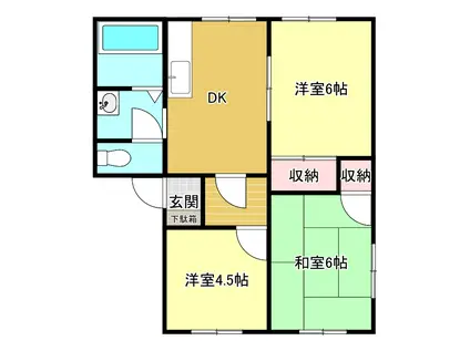 ファミール三津屋 105号(3DK/1階)の間取り写真
