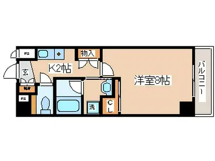 マリンシティ三宮(1K/9階)の間取り写真