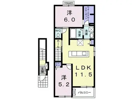 サン ルミエールG(2LDK/2階)の間取り写真