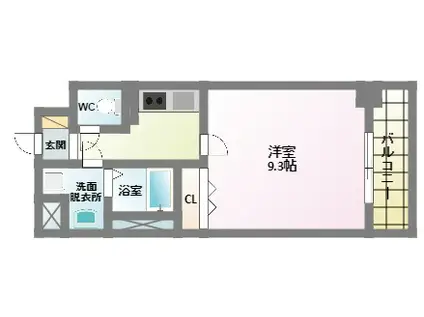 プロスペクト美章園(1K/4階)の間取り写真