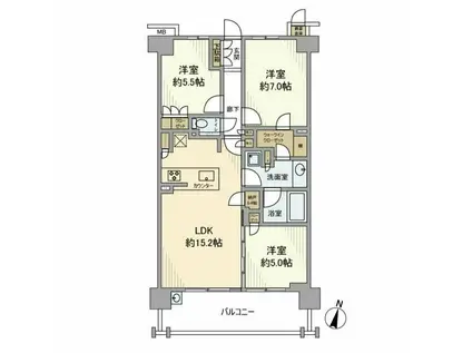 アネシア生田月見台(3LDK/2階)の間取り写真