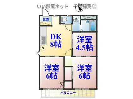 ニューパレス(3DK/2階)の間取り写真