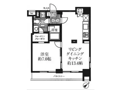 HF銀座レジデンス(1LDK/12階)の間取り写真