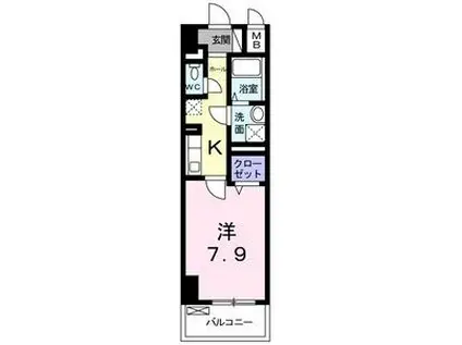 プレシオール小幡(1K/2階)の間取り写真
