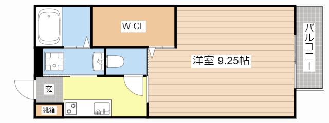 ワイジェイエム20II(1K/1階)の間取り写真