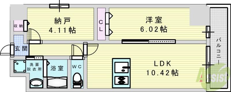 アーバンパーク新大阪(2LDK/8階)の間取り写真