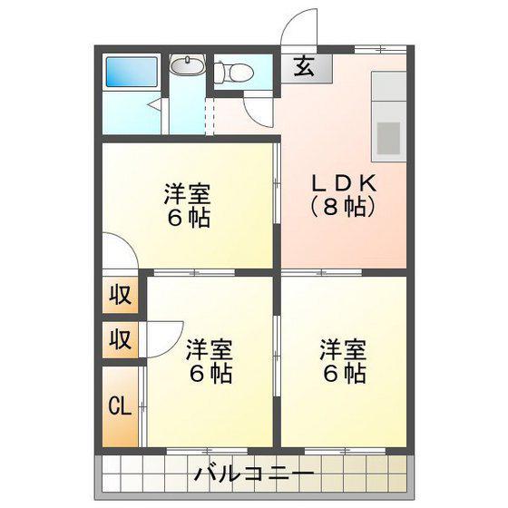 ハイムグレース(3LDK/1階)の間取り写真