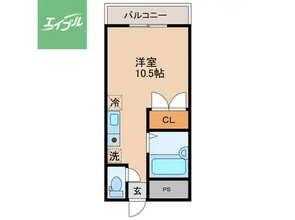 TABLEAU DE KUSUMI(ワンルーム/1階)の間取り写真