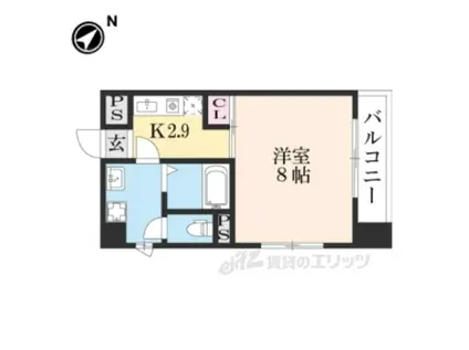 八日市桜館(1K/2階)の間取り写真