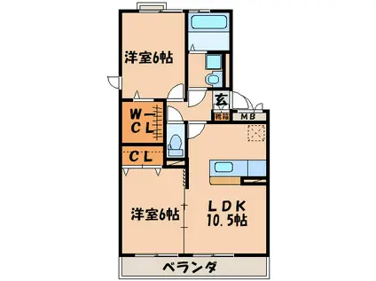 グレイスコート(2LDK/3階)の間取り写真