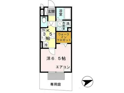 ベアーレ ディモーラ(1K/1階)の間取り写真