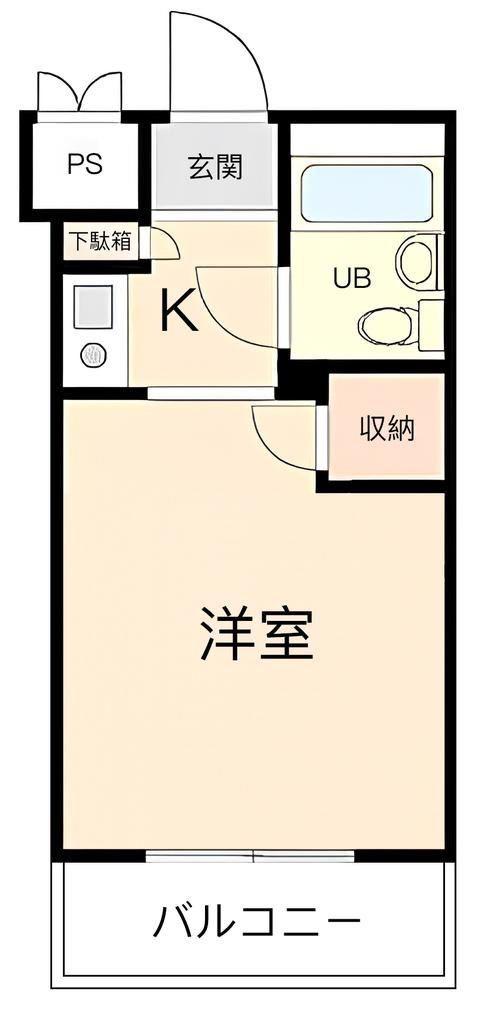 キャッスルマンション坂戸(1K/4階)の間取り写真