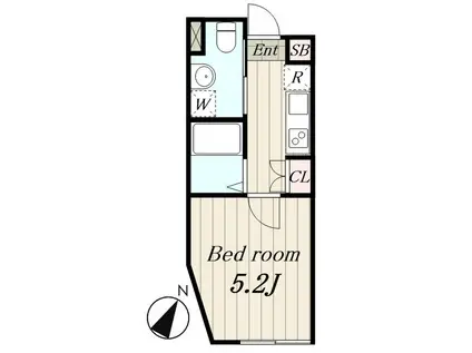 AR大山(1K/1階)の間取り写真