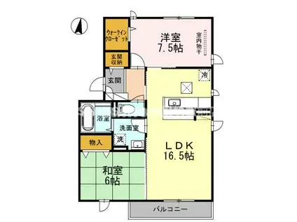 シューパレスIII(2LDK/1階)の間取り写真