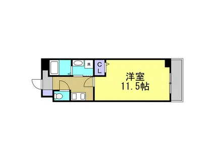 グランドールスクエア(1K/3階)の間取り写真