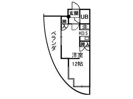 ファートンビル(1K/4階)の間取り写真