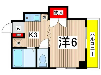 グリーンヒル多摩(1K/1階)の間取り写真