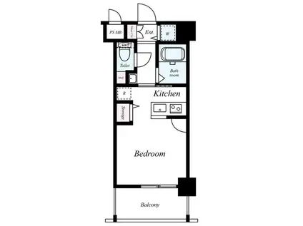 グランヴァン東池袋(ワンルーム/2階)の間取り写真
