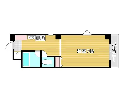 ブリリアン大国(1K/4階)の間取り写真