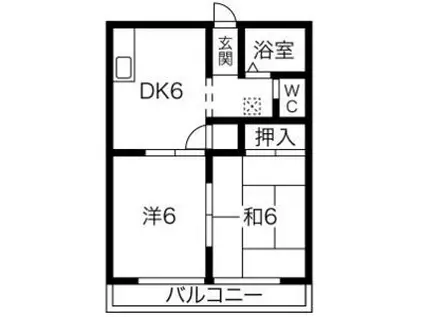 TAKEII(2DK/2階)の間取り写真