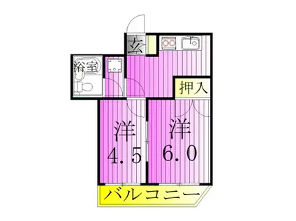 山本ハイツ(2DK/2階)の間取り写真