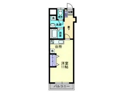 リバーウォーク広瀬(1K/2階)の間取り写真