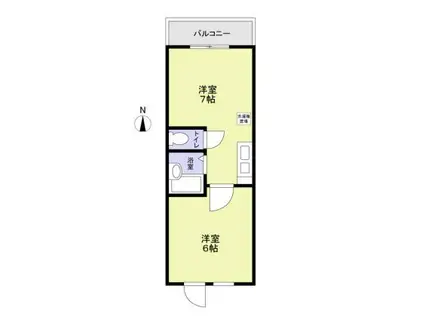 モデラート(1DK/2階)の間取り写真