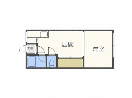 シティハイムツーエイト(1DK/3階)の間取り写真