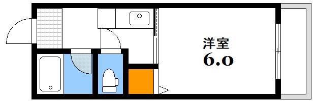 吉村ビル(1K/3階)の間取り写真