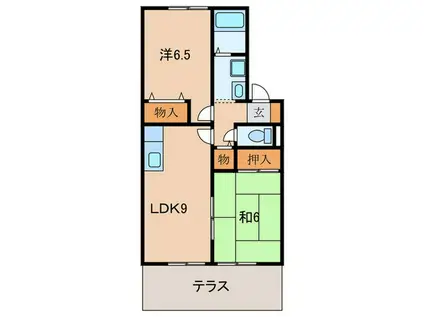 トークハウス(2LDK/1階)の間取り写真