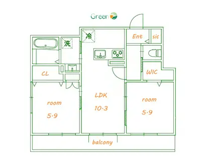 ミモザ・コート(2LDK/1階)の間取り写真