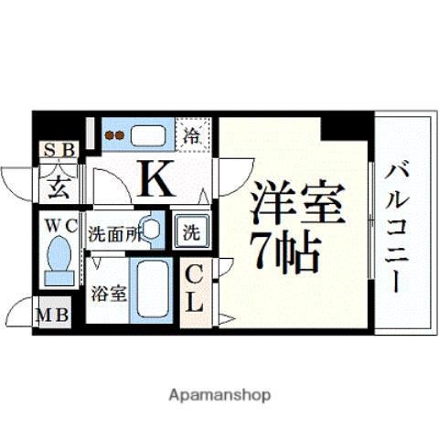 ララプレイス ザ・京橋ステラ(1K/5階)の間取り写真