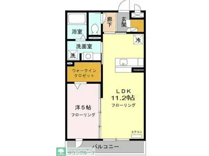 バラディー伏見(1LDK/3階)の間取り写真