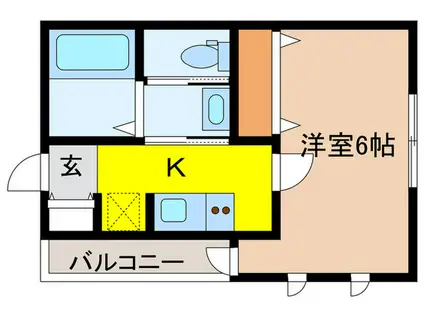 MARK DUO一ノ割III(1K/3階)の間取り写真