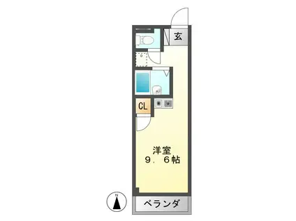 エレガンスみやもと(ワンルーム/3階)の間取り写真