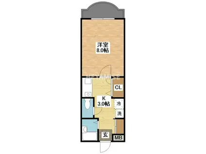 アネックス清水(1K/2階)の間取り写真