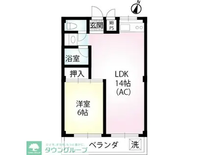 キャッスルハイム(1LDK/1階)の間取り写真
